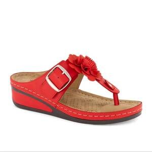 NEW ANDREA women's wedge sandal in red